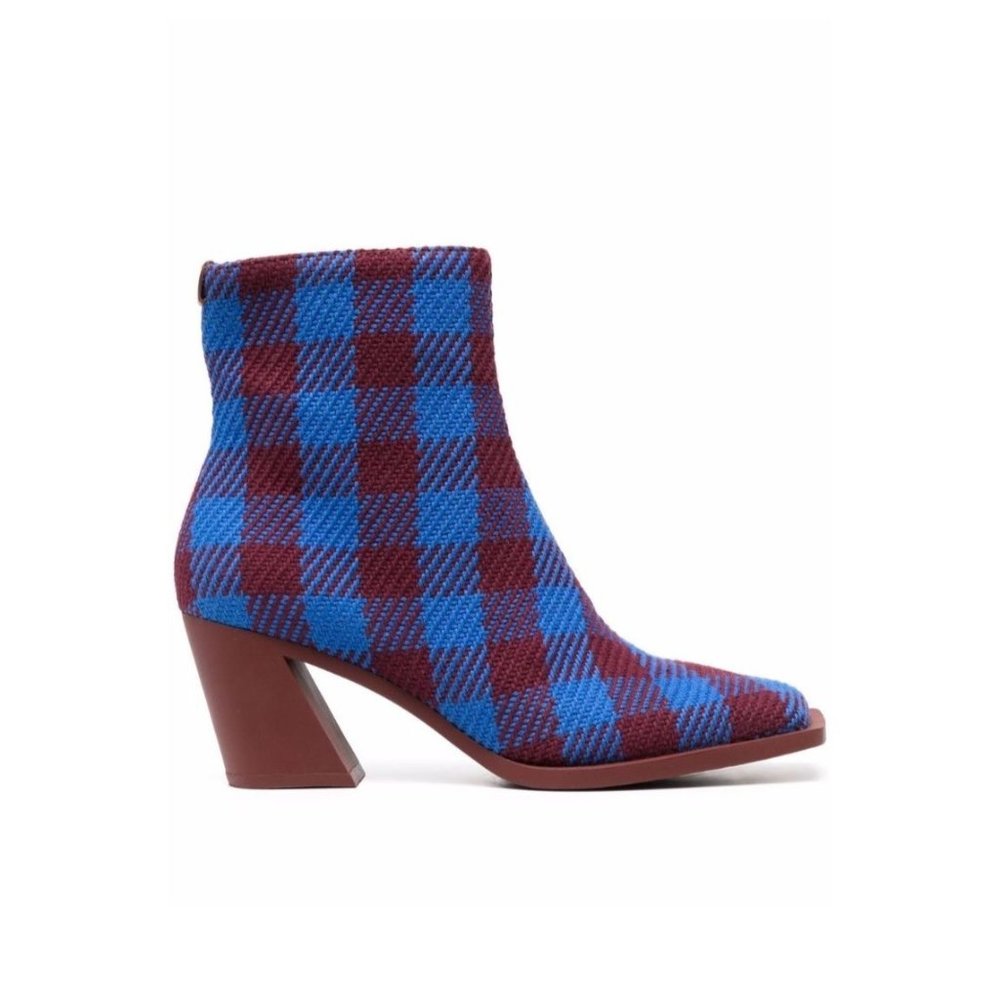 CAMPER Karole Plaid Knit Boots Sz 37/7 NEW
